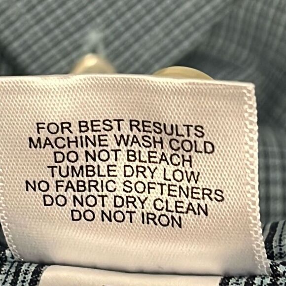 PETER MILLAR Summer Comfort Button Down Shirt Men's Large Blue Black Micro Plaid - Picture 10 of 14